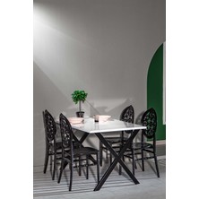 Mobetto Matrix Maxima Beyaz Venüs Mutfak Masa Takımı Siyah