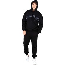 North Ice Ni202140536 Bisiklet Yaka Normal Düz Siyah Erkek Sweatshirt