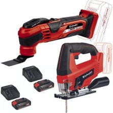 Einhell Varrito Kömürsüz Akülü Raspalama Makinesi Tc-Js 18 Akülü Dekupaj Testere 2X2.5AH Akülü Set