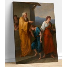 VeraStore Angelica Kauffman Ibrahim Hacer ve Ismail'i Çöle Gönderirken Kanvas Tablo