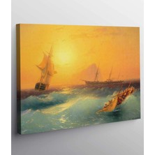 VeraStore Ayvazovsky Cebelitarık'ta Amerikan Gemileri Kanvas Tablo