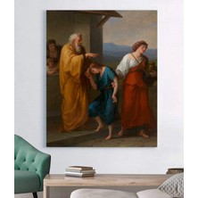 MonoStella Angelica Kauffman Ibrahim Hacer ve Ismail'i Çöle Gönderirken Kanvas Tablo