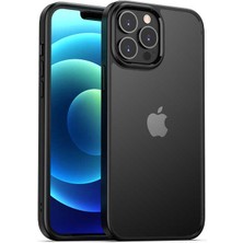 Kzy Apple iPhone 13 Pro Kapak Arkası Şeffaf Kenarları Renkli Exclusive Kılıf - Siyah Siyah