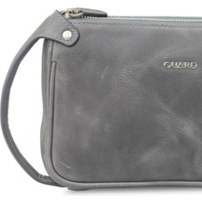 Guard Antik Gri Unisex Çift Fermuarlı El Çantası