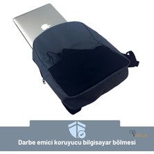 Viselia Notebook Laptop Bilgisayar Çantası 15,6'' Spor Seyahat Gri Siyah