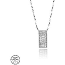 Gumush Swarovski Taşlı Gümüş Sırataş Kadın Kolye