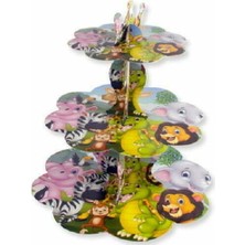 Dipak Safari Temalı 3 Katlı Kek Standı / Cup Cake Stand
