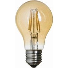 K2 Global K2 KES604 8W E27 2700K Sarı A60 LED Flamanlı Rustik Ampul