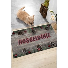 Buket Home Hoşgeldiniz Ahşap Kapı Önü Paspası Dekoratif Kapı Paspası Dış Mekan Paspas Ev Içi Paspası 45X70CM