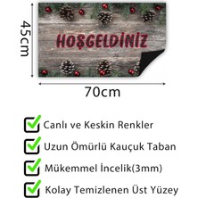 Buket Home Hoşgeldiniz Ahşap Kapı Önü Paspası Dekoratif Kapı Paspası Dış Mekan Paspas Ev Içi Paspası 45X70CM