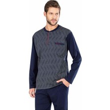 Pierre Cardin 5471 Erkek Uzun Kollu Jakarlı Pijama Takımı