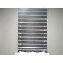 Binbir Perde Siyah-Gri Kırçıllı Dilimli Zebra Perde