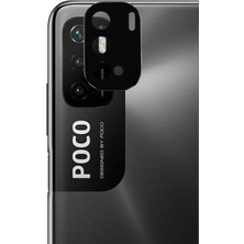 Microcase Xiaomi Poco M3 Pro Kamera Lens Koruma Halkası - Kapalı Tasarım Siyah