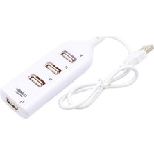 Flameer Mini USB Hub 2.0 4 Port Splitter Adaptörü Aksesuarları Tak ve Çalıştır Çok Amaçlı Beyaz (Yurt Dışından)