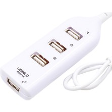 Flameer Mini USB Hub 2.0 4 Port Splitter Adaptörü Aksesuarları Tak ve Çalıştır Çok Amaçlı Beyaz (Yurt Dışından)