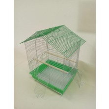 Dayang Iki Kapılı Çatılı Kuş Kafesi 35 x 28 x 46 cm Yeşil