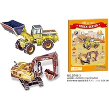 Hasyılmaz Excavator Iş Makinesi 66 Parça 3D Puzzle - Truck Serisi Magic Puzzle