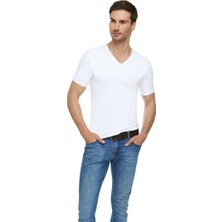 Tutku Elit Tutkuelit Erkek 6'lı Likralı Vyaka Yarımkol Spor Fanila Beyaz