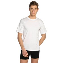 Tutku Erkek Penye 6'lı  0 Yaka Yarım Kollu Fanila Beyaz