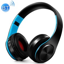 Zsykd B7 Kablosuz Bluetooth Kulaklık Katlanabilir Kulaklık Ayarlanabilir Kulaklık Mikrofonlu (Siyah Mavi) (Yurt Dışından)