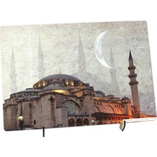 Ahşap Mdf Üzeri Süleymaniye Camii Görsel Kaplamalı Dekoratif Masa Üstü Pano