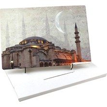 Ahşap Mdf Üzeri Süleymaniye Camii Görsel Kaplamalı Dekoratif Masa Üstü Pano