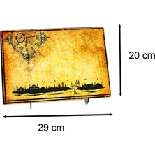 Ahşap Mdf Üzeri Istanbul Siluet Görsel Kaplamalı Dekoratif Masa Üstü Pano