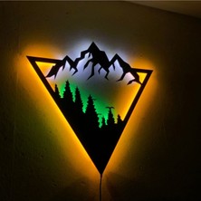 Dekor Hediyelik Geometric Mountain - LED Işıklı Duvar Dekorasyonu