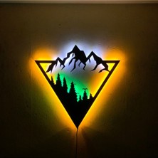 Dekor Hediyelik Geometric Mountain - LED Işıklı Duvar Dekorasyonu