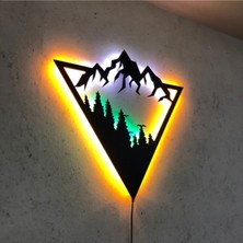 Dekor Hediyelik Geometric Mountain - LED Işıklı Duvar Dekorasyonu