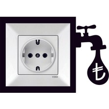 Turuncu Lazer Para Çeşmesi Temalı Priz Çerçevesi