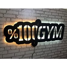 Dekor Hediyelik GYM Ledli Ahşap Tablo