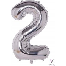 Yayke Gümüş 2 Helyum Gazı Uyumlu Doğumgünü Özel Gün Balonu