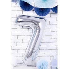 Yayke Gümüş 7 Helyum Gazı Uyumlu Doğumgünü Özel Gün Balonu