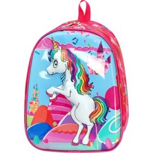 Roxy Unicorn Anaokulu Çanta Seti Çekçekli Çanta - Mini Sırt Çantası Pembe