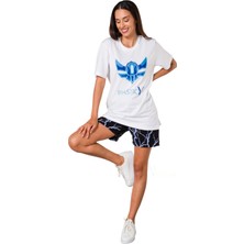 Viselia Oversize Beyaz T-Shirt  Pamuk Lol Nefes Alan Yeni Nesil Terletmeyen Baskılı Unisex