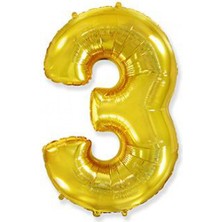 Hayaller Dükkanı Folyo Balon Rakam 3 Altın