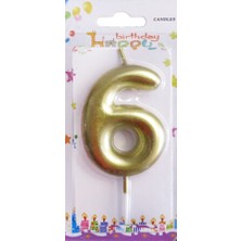 Benim Marifetlerim 6 Yaş Altın Pasta Mumu