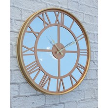 Markakanvas Altın Renk Metal Kasalı Aynalı Duvar Saati