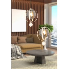 Begüsa Jüpiter 2.li Avize Beyaz Füme Cam