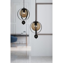 Begüsa Jüpiter 2.li Avize Siyah Bal Cam