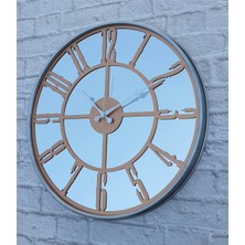 Markakanvas Metalik Gri Renkli Metal Kasalı Aynalı Duvar Saati