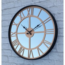 Markakanvas Siyah Renkli Metal Kasalı Aynalı  Duvar Saati