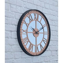 Markakanvas Siyah Renkli Metal Kasalı Aynalı  Duvar Saati