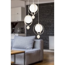 Begüsa Jüpiter 3.lü Avize Beyaz Beyaz Cam