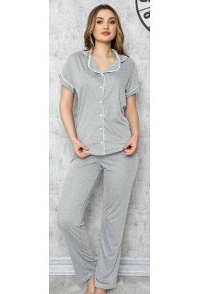 Limissi 618 Kadın Önden Düğmeli Pijama Takımı
