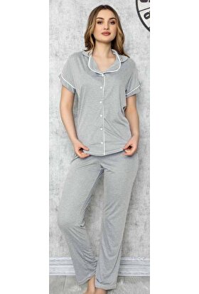 Limissi 618 Kadın Önden Düğmeli Pijama Takımı
