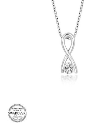 Gumush Swarovski Taşlı Gümüş Sonsuzluk Kadın Kolye