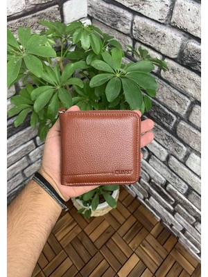 Guard Retro Fermuarlı Deri Taba Cüzdan