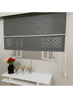 Volper Mekanik LZR1045 Çift Mekanizmalı Lazer Kesim Tül ve Stor Perde Antrasit 160 x 260 Cm.